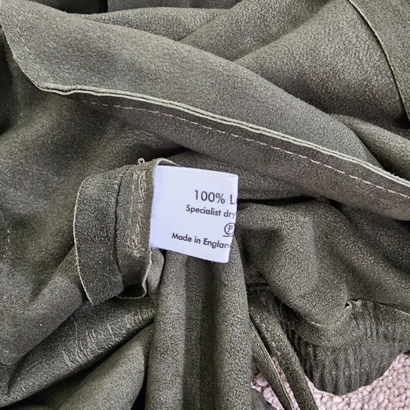 Eskandar suede leather maxi skirt dark brown/olive green Size 2=US 14 - Picture 6 of 7